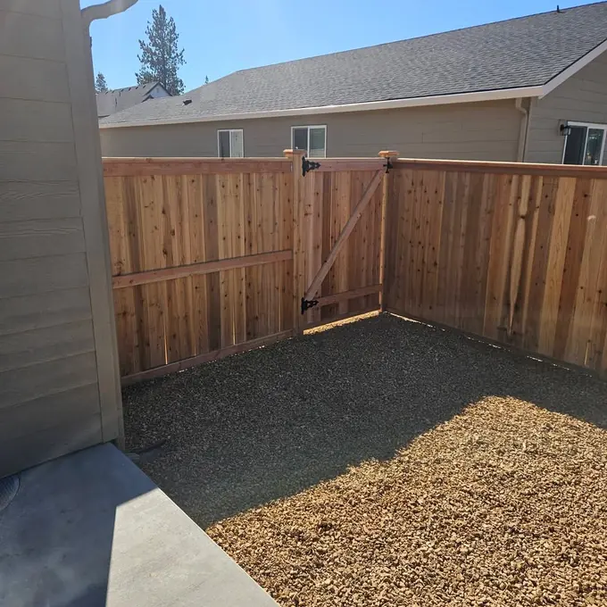 Backyard fence corner