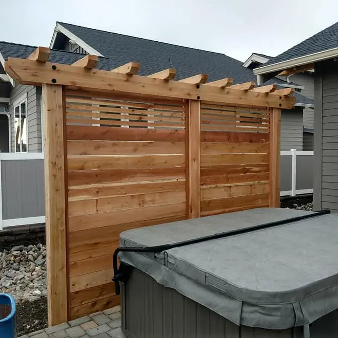 Pergola-style fence detail