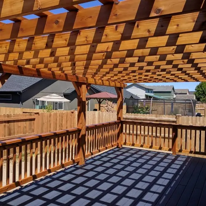 Covered outdoor pergola structure